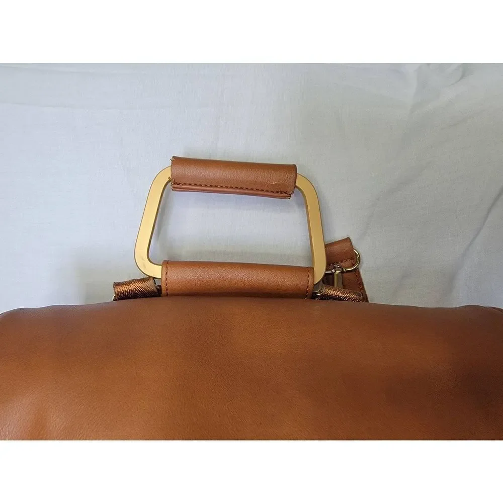 Leather Bag Backpack Baby Bag Gold Classy May San